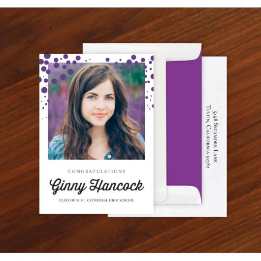 Set of 24 Colored Bubbles Graduation Announcements (Front)