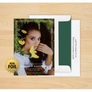 Set of 24 Foil Border Only Graduation Announcement