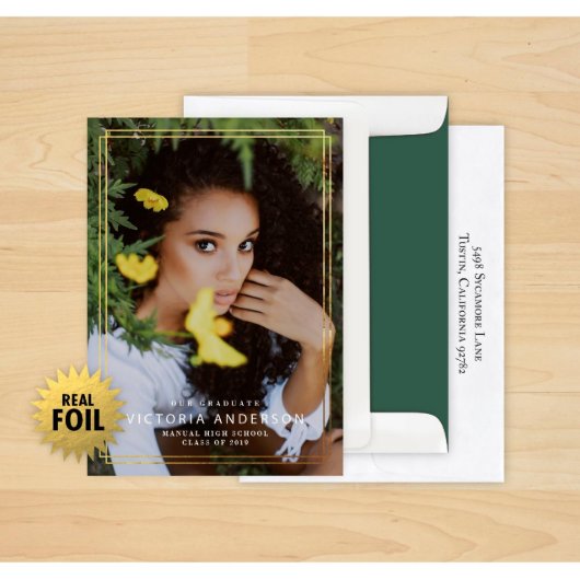 Set of 24 Foil Border Only Graduation Announcement (Front)