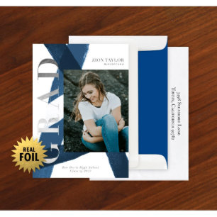 Set of 24 Foil Canvas Graduation Announcements