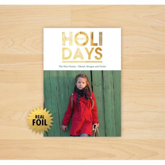 Set of 24 Foil Holi-Days Photo Christmas Cards (Card)