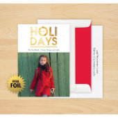 Set of 24 Foil Holi-Days Photo Christmas Cards (Card & Envelope)