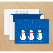 Set of 24 Let It Snow Snowmen Christmas Cards - (Front)