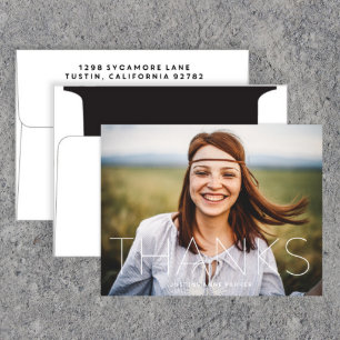 Set Of 24 Slender Thanks Fold Notes 