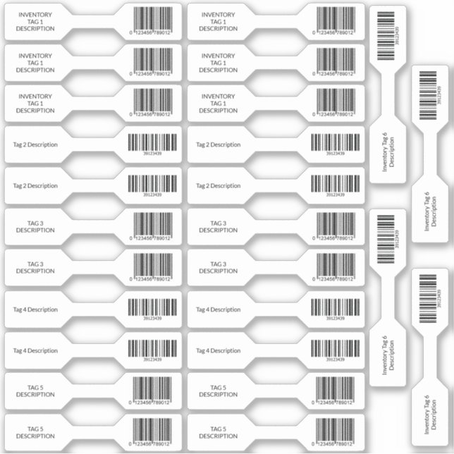 Set of 26 UPC Barcode Inventory Barbell Sticker (Front)