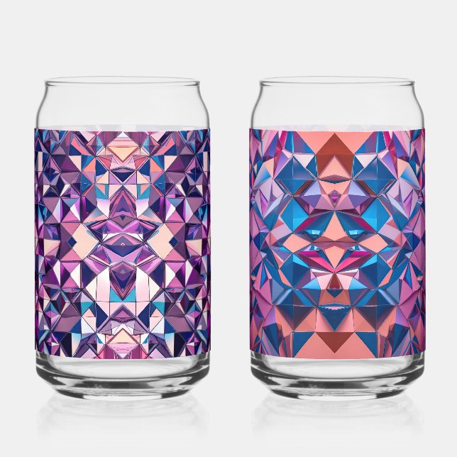 Set of 2 can style drinking glasses. can glass (Front)