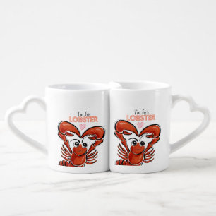 Set of 2 Cute I'm His & I'm Her Lobster Mugs