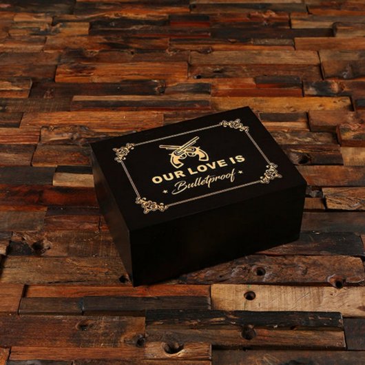 Set of 2 Engraved Bullet Lodged Pint Glasses (Front)