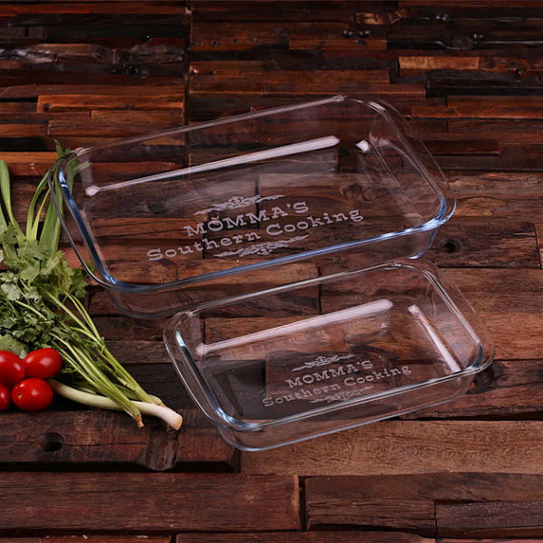 Set of 2 Engraved Casserole Baking Dishes (Top)