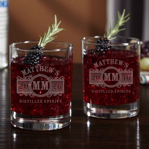 Set of 2 Engraved Eastham Whiskey Glasses