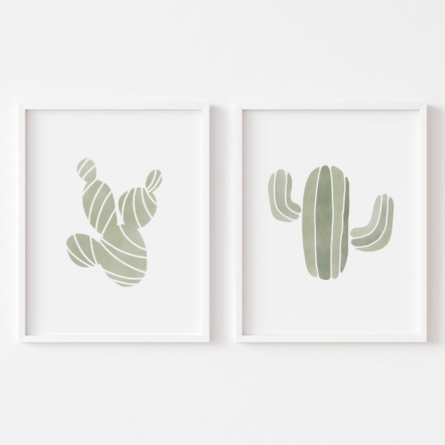 set of 2 green cactus posters (Creator Uploaded)