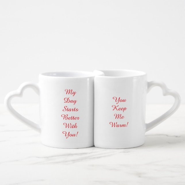 Set of 2 Lover's Coffee Mugs (Front Nesting)