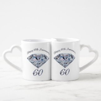 Set of 2 Lovers Mugs Sixtieth Anniversary Gifts