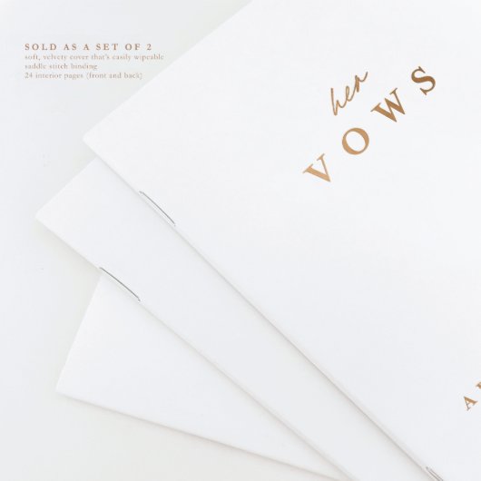 Set of 2 Luxurious His and Her Vow Books (Front)