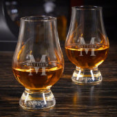 Set of 2 Stamped Monogram Glencairn Glasses (Front)