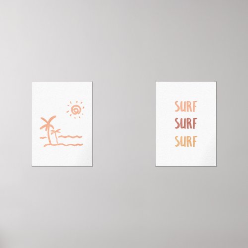 set of 2 surf and beach print 