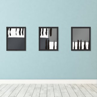 Set of 3 Abstract Black and White Art Prints