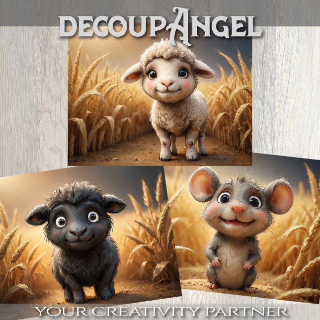 Set of 3 Baby Farm Animals Wrapping Paper Sheets (Creator Uploaded)