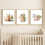 Set of 3 Baby Nursery Lovely Woodland Animals<br><div class="desc">Transform your baby’s nursery with this charming 3-print wall art collection, featuring lovely woodland animals, deer, fox and bear. Each 11x14 print is designed to bring warmth, creativity, and a touch of nature to your little one’s room. The cohesive watercolor illustrations makes these posters perfect for boys’ or girls’ nurseries,...</div>