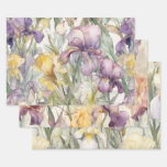 SET OF 3 BLOOMING IRIS FLORAL DECORATIVE PAPER