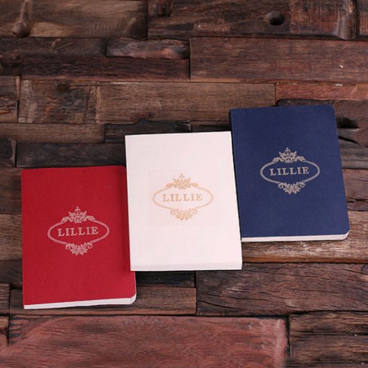 Set of 3 Bound Red, White & Blue Kraft Journals (Top)