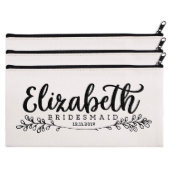 Set Of 3 Delightful Leaves Canvas Cosmetic Bags (Set)