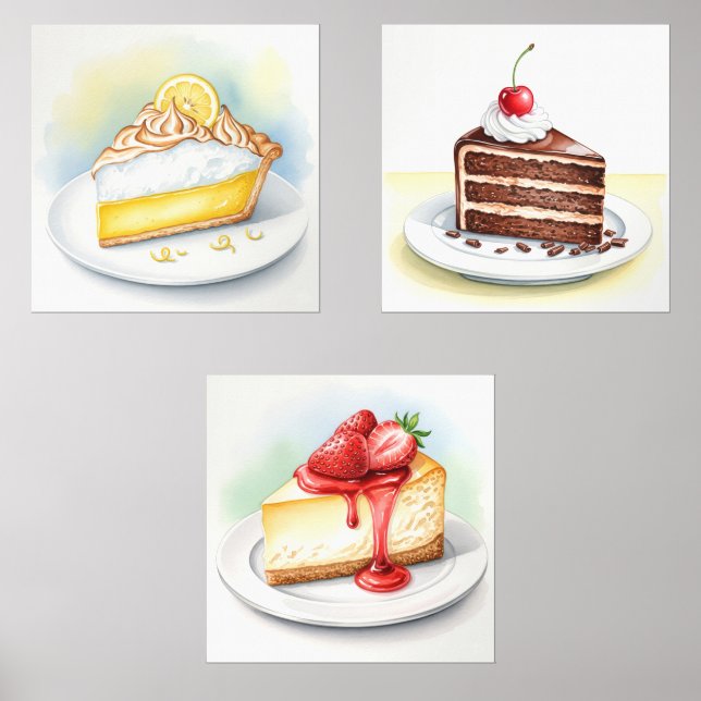 Set of 3 Dessert Prints (Front)