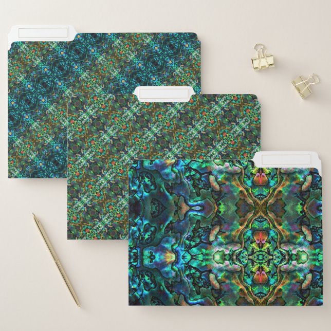 Set of 3 File Folders Abalone (Set)