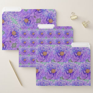 Set of 3 File Folders - Lavender Peony