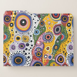 Set of 3 Files with Psychedelic Printing File Folder