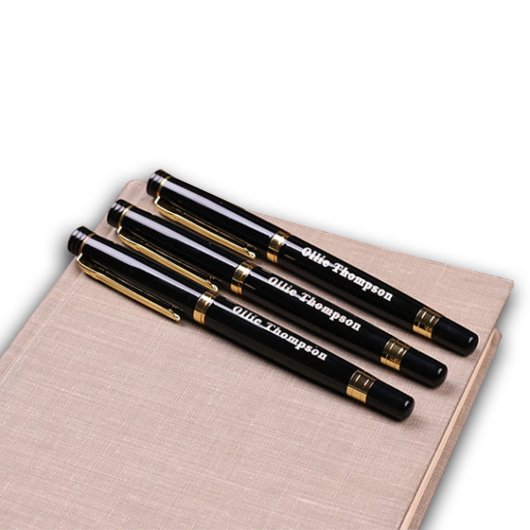 Set of 3 High Quality Gold Accented Metal Pens (Top)