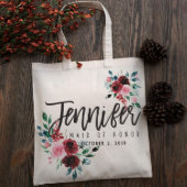 Set Of 3 Leaves And Pink Flowers Canvas Tote Bags (Front)