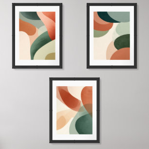 Set of 3 Modern Abstract Wall Art Prints