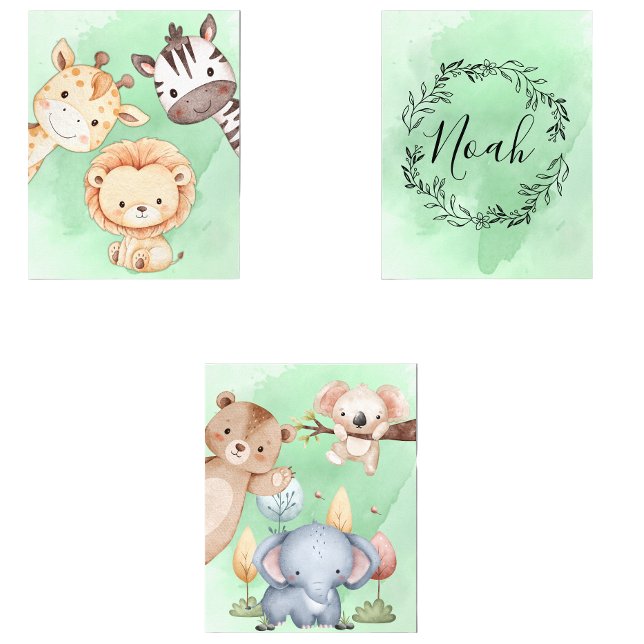 Set of 3 Safari Animals wall art  (Set of 3 Safari Animals wall art)