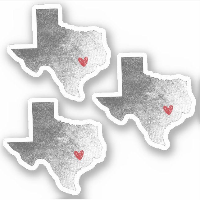Set of 3 Sending Love From Texas Distressed Sticker (Front)