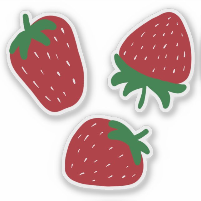 Set of 3 Strawberry Sticker (Front)