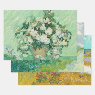 Set of 3 Van Gogh Paintings Christmas Wrapping Paper Sheets