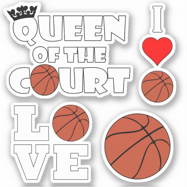 Set of 4 Basketball Players Sports Lovers Contour Sticker (Front)