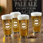Set Of 4 Beer Master Label Pint 16 Oz. Glasses at Zazzle