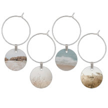 Set of 4  Boho Beach Wine Charms (Coastal)