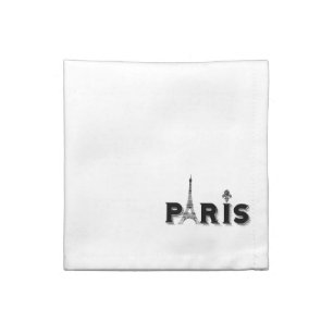 Set of 4 cocktail napkins-black and white-PARIS Napkin