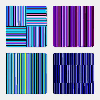 Set of 4 colorful Striped Coasters by Gumbokky