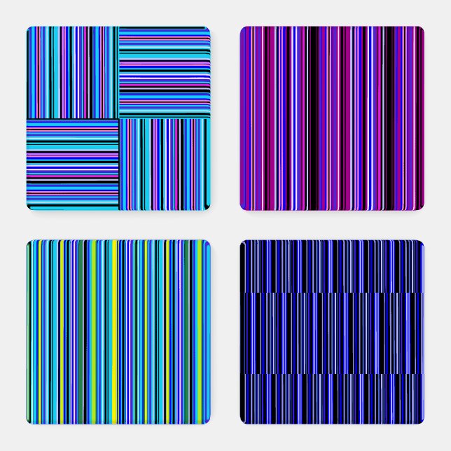 Set of 4 colorful Striped Coasters by Gumbokky (Set)