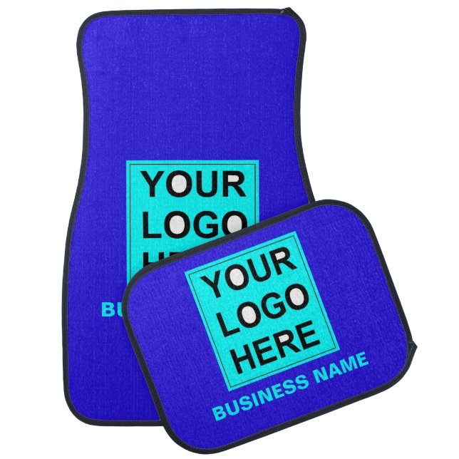 (Set Of 4) Custom Blue Car Floor Mats with Logo (Set)