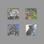 Set of 4 Custom Photo Full-Color Personalized Stone Magnet