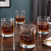 Set of 4 Engraved Aviator Whiskey Glasses (Front)