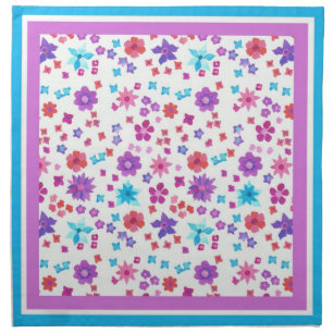 Set of 4 Flower-Power Table Napkins or Serviettes