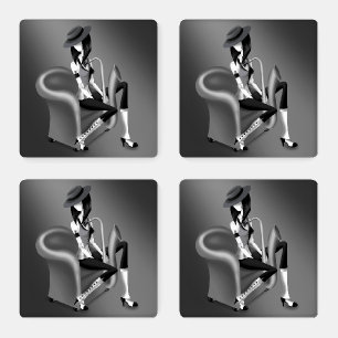 Set of 4 Jazz-Inspired Acrylic Coasters 