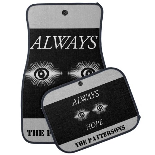 Set of 4 Monogramed Always Hope Eyes Car Floor Mat