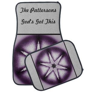 Set of 4 Monogramed God's Got This Purple Car Floor Mat